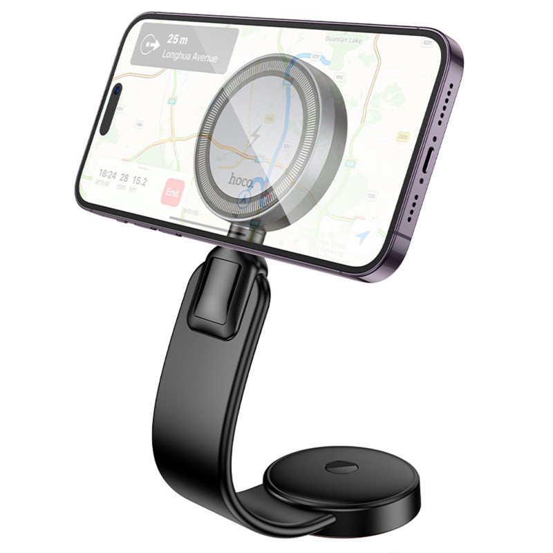 Фото Автотримач з БЗП Hoco HW29 Magnetic Wireless Charging 15W (Black) в маназині vchehle.ua