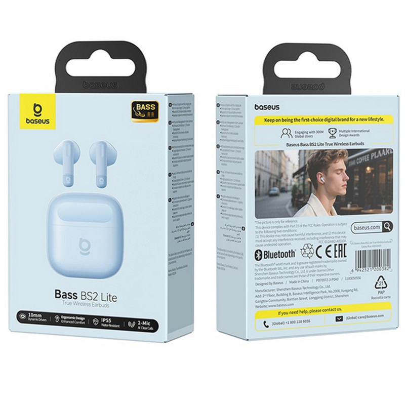 Купить Беспроводные TWS наушники Baseus Bass BS2 Lite (A0010A) (Galaxy Blue) на vchehle.ua