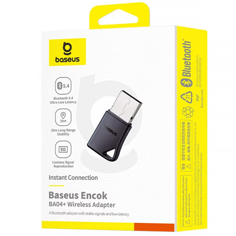 Фото Bluetooth адаптер Baseus BA04+ (A10082600121) (Black) в магазине vchehle.ua