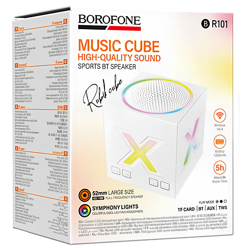 Bluetooth Колонка Borofone BR101 Rubik sports 5W (White) в магазине vchehle.ua