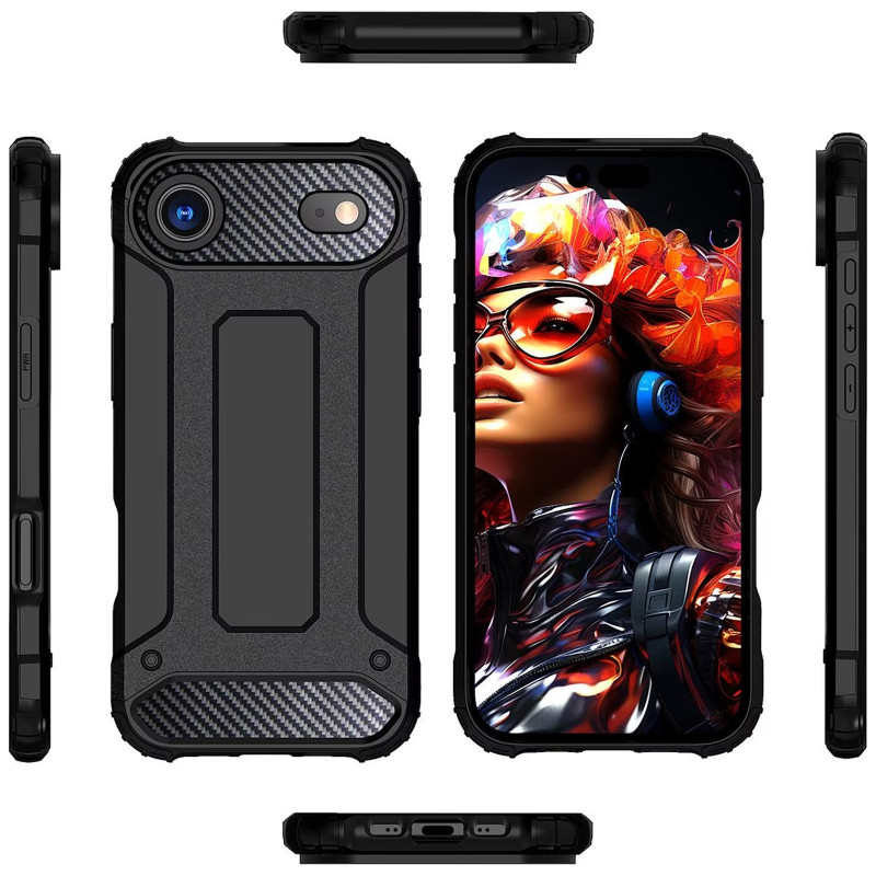 Бронированный противоударный TPU+PC чехол Immortal для Apple iPhone 17 Air (6.5") (Черный) в магазине vchehle.ua