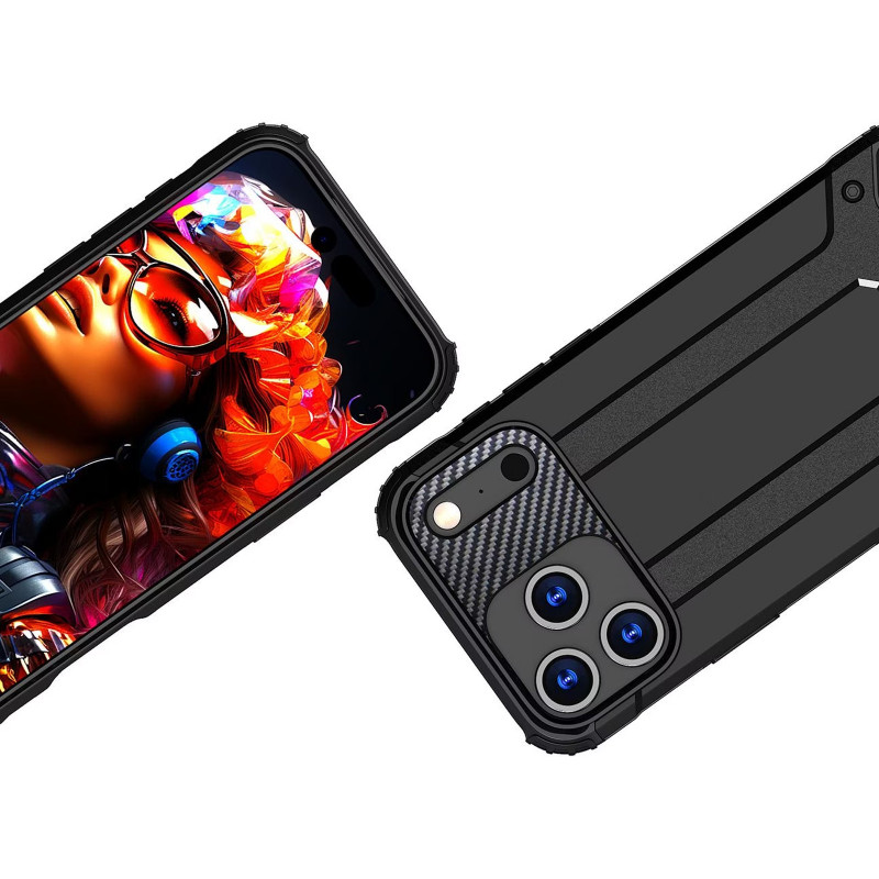 Фото Бронированный противоударный TPU+PC чехол Immortal для Apple iPhone 17 Pro (6.3") (Черный) в магазине vchehle.ua