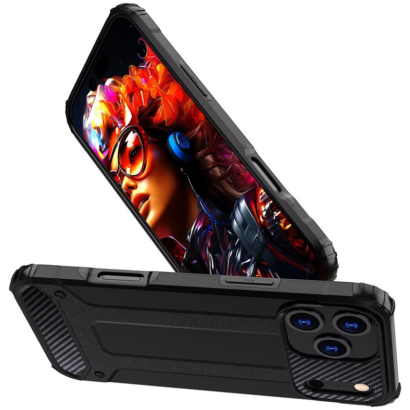 Замовити Броньований протиударний TPU+PC чохол Immortal на Apple iPhone 17 Pro Max (6.9") (Чорний) на vchehle.ua