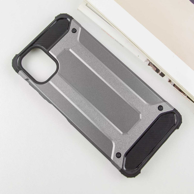 Фото Бронированный противоударный TPU+PC чехол Immortal для Samsung Galaxy A07 (Металл / Gun Metal) в магазине vchehle.ua