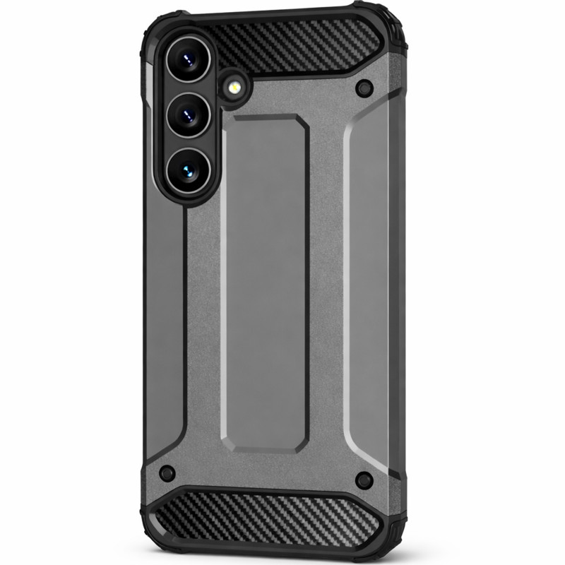 Фото Бронированный противоударный TPU+PC чехол Immortal для Samsung Galaxy A17 4G/5G (Металл / Gun Metal) на vchehle.ua