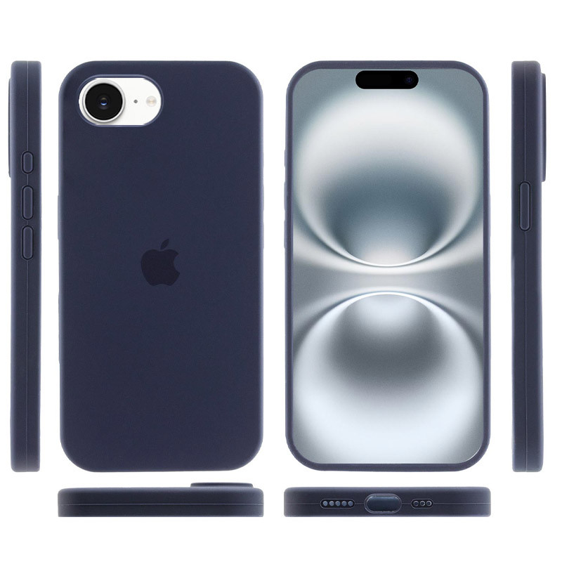 Фото Чохол Silk Full Protective (AA) на Apple iPhone 16e / 17e (6.1") (Темно-синій / Midnight blue) в маназині vchehle.ua