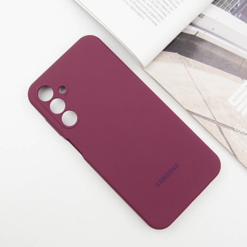 Фото Чохол Silicone Cover Lakshmi Full Camera (AAA) with Logo на Samsung Galaxy A14 4G/5G (Бордовий / Plum) на vchehle.ua