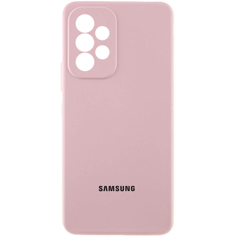Чехол Silicone Cover Lakshmi Full Camera (AAA) with Logo для Samsung Galaxy A32 4G (Розовый / Pink Sand)