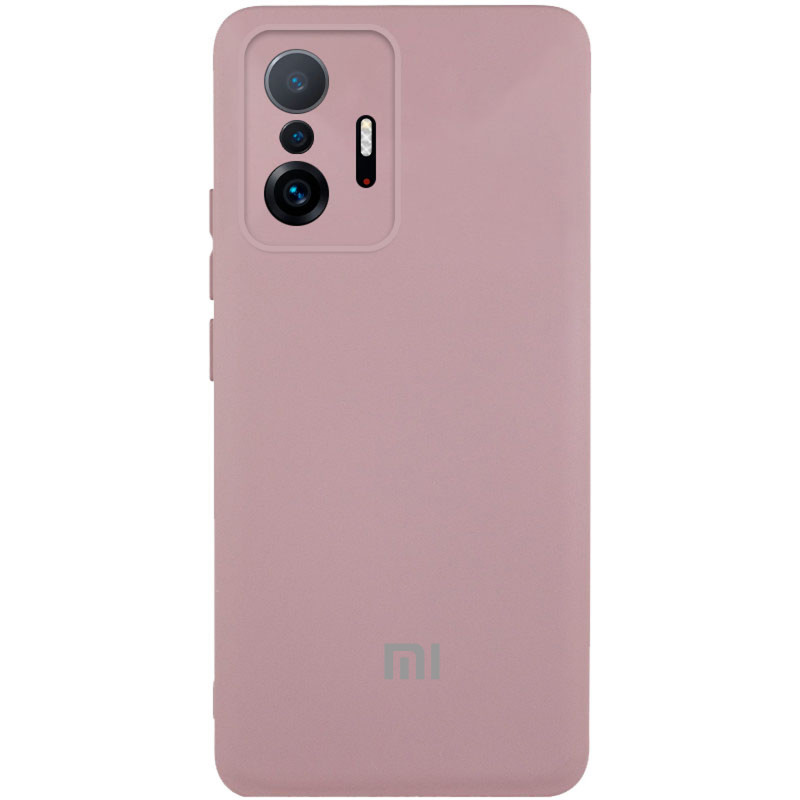Чехол Silicone Cover Lakshmi Full Camera (AAA) with Logo для Xiaomi 11T / 11T Pro (Розовый / Pink Sand)