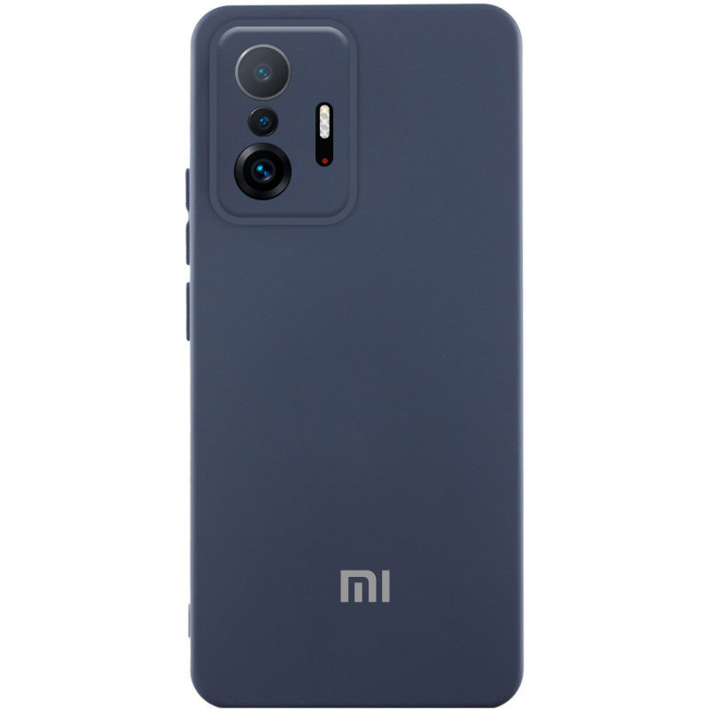 Чехол Silicone Cover Lakshmi Full Camera (AAA) with Logo для Xiaomi 11T / 11T Pro (Темно-синий / Midnight blue)
