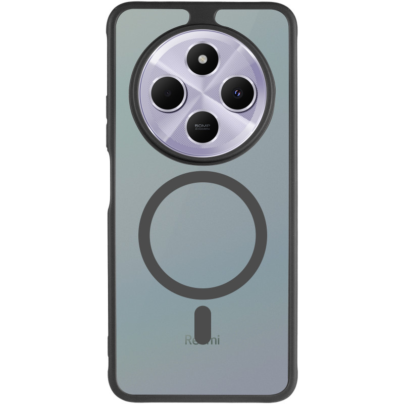 Фото Чехол TPU Bloom with Magnetic Safe для iaomi Redmi 14C / A4 / Poco C75 / Poco M7 5G (Black) на vchehle.ua