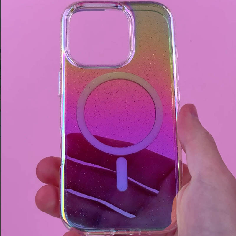 Фото Чехол TPU Galaxy Sparkle Magnetic Fit для Apple iPhone 15 (6.1") (Chroma+Glitter) на vchehle.ua
