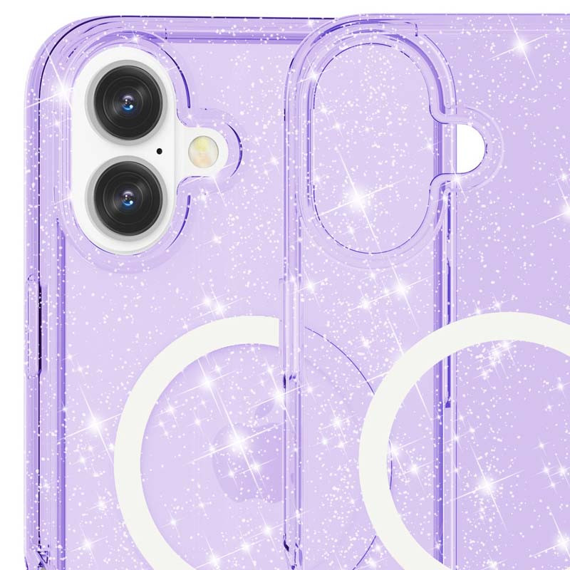 Фото Чехол TPU Galaxy Sparkle Magnetic Fit для Apple iPhone 16 Plus (6.7") (Purple+Glitter) в магазине vchehle.ua