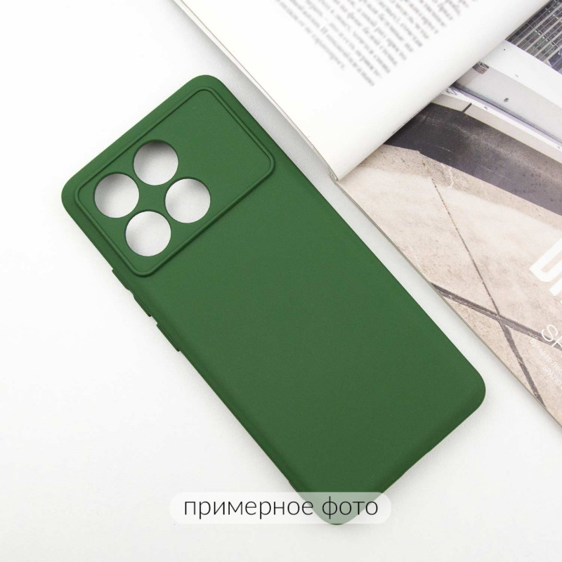 Фото Чохол TPU GETMAN Liquid Silk Full Camera на Xiaomi Poco X6 / Note 13 Pro 5G (Зелений / Dark green) на vchehle.ua