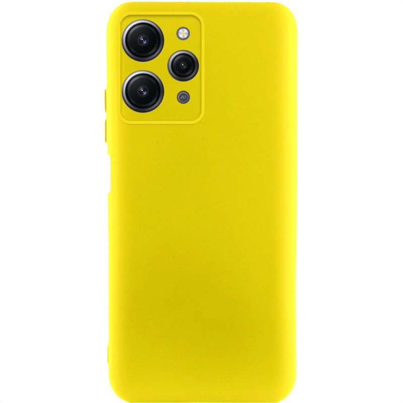 Чехол TPU GETMAN Liquid Silk Full Camera для Xiaomi Redmi 12 (Желтый / Flash)