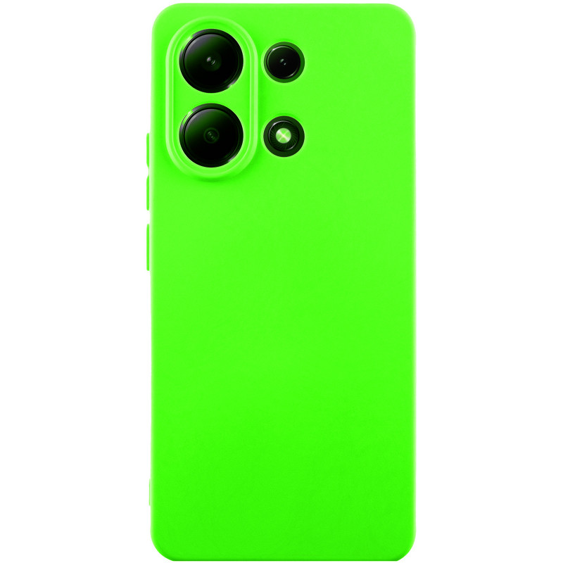 Чехол TPU GETMAN Liquid Silk Full Camera для Xiaomi Redmi Note 13 4G (Салатовый / Neon Green)