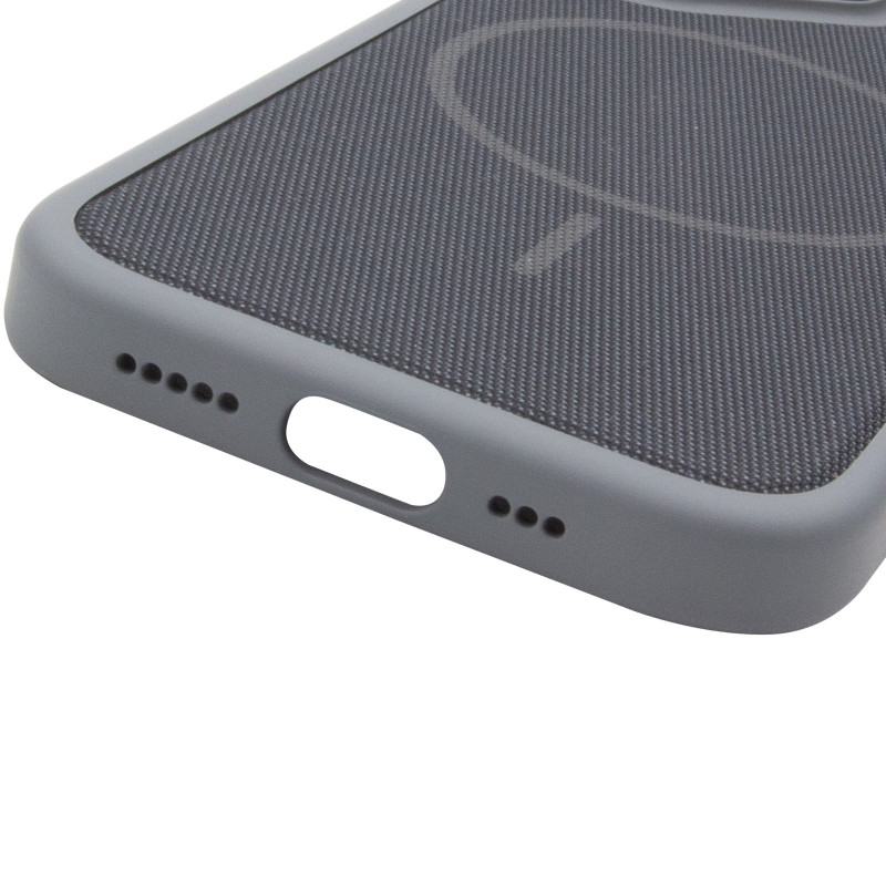 Купити Чохол PC Textile Hybrid with Magnetic Fit на Apple iPhone 15 Pro Max (6.7") (Grey / Black) на vchehle.ua