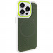 Чохол PC Textile Hybrid with Magnetic Fit на Apple iPhone 15 Pro Max (6.7") (White / Green)