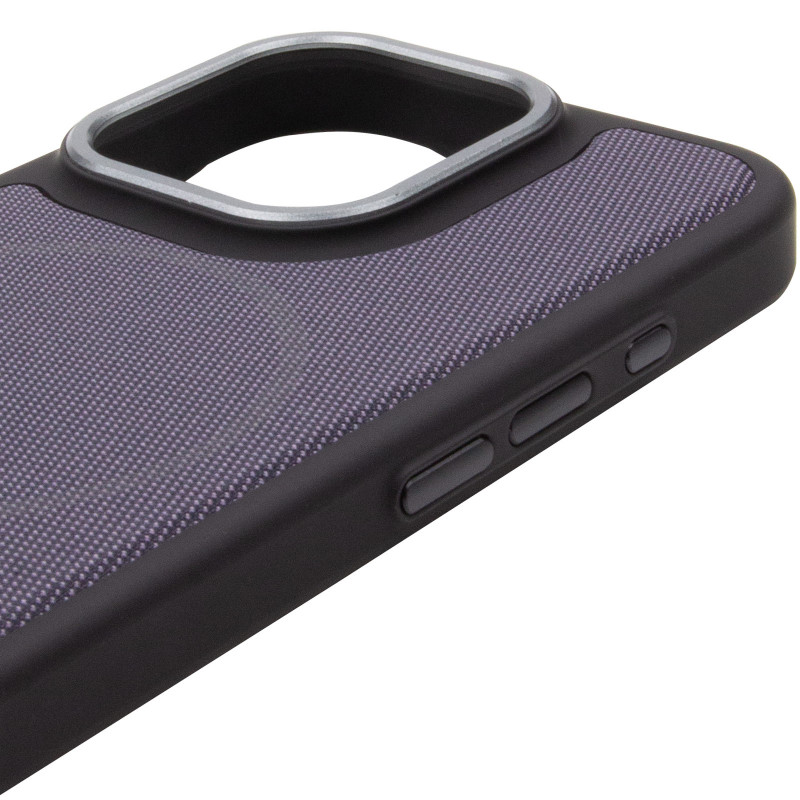 Чохол PC Textile Hybrid with Magnetic Fit на Apple iPhone 16 Pro (6.3") (Black / Purple) в магазині vchehle.ua