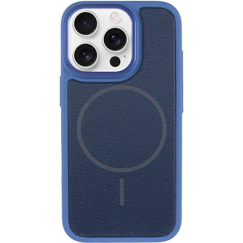 Фото Чохол PC Textile Hybrid with Magnetic Fit на Apple iPhone 16 Pro (6.3") (Blue) на vchehle.ua