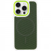 Фото Чохол PC Textile Hybrid with Magnetic Fit на Apple iPhone 16 Pro (6.3") (White / Green) на vchehle.ua