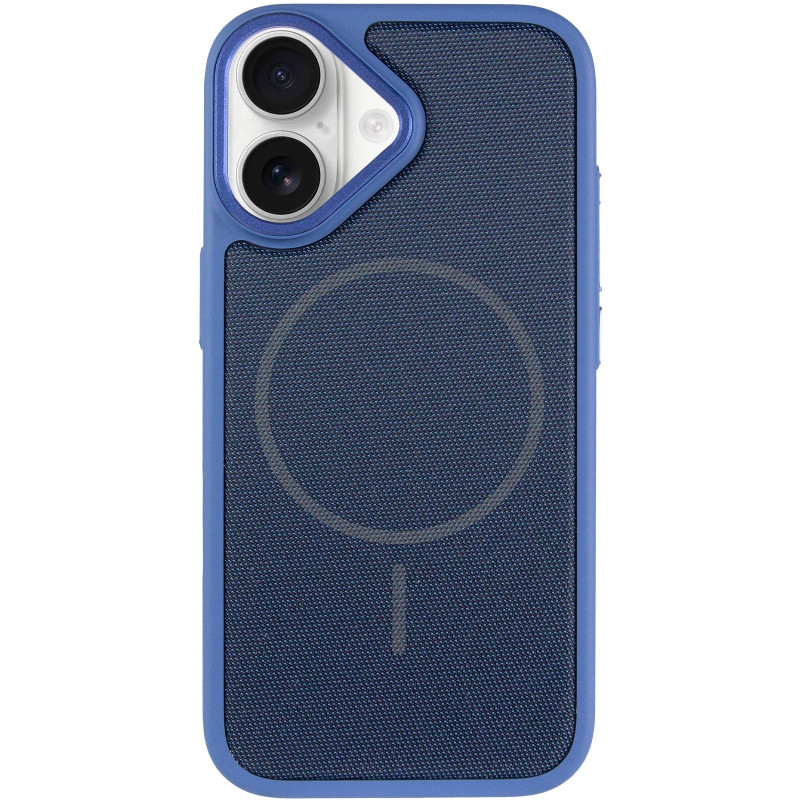 Фото Чехол PC Textile Hybrid with Magnetic Fit для Apple iPhone 17 (6.3") (Blue) на vchehle.ua