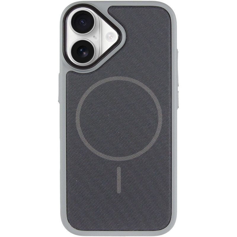 Фото Чехол PC Textile Hybrid with Magnetic Fit для Apple iPhone 17 (6.3") (Grey / Black) на vchehle.ua
