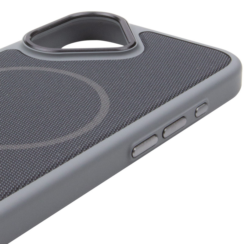 Чехол PC Textile Hybrid with Magnetic Fit для Apple iPhone 17 (6.3") (Grey / Black) в магазине vchehle.ua