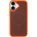 Фото Чехол PC Textile Hybrid with Magnetic Fit для Apple iPhone 17 (6.3") (Orange / Brown) на vchehle.ua