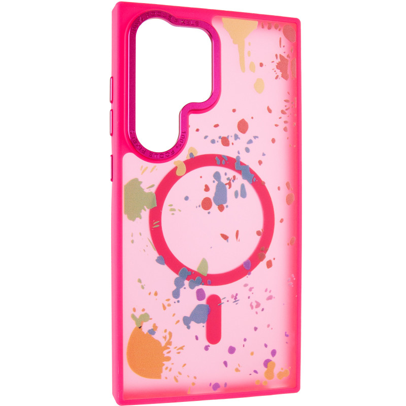 Чехол TPU+PC Flush with Magnetic Safe для Samsung Galaxy S24 Ultra (Barbie Pink)