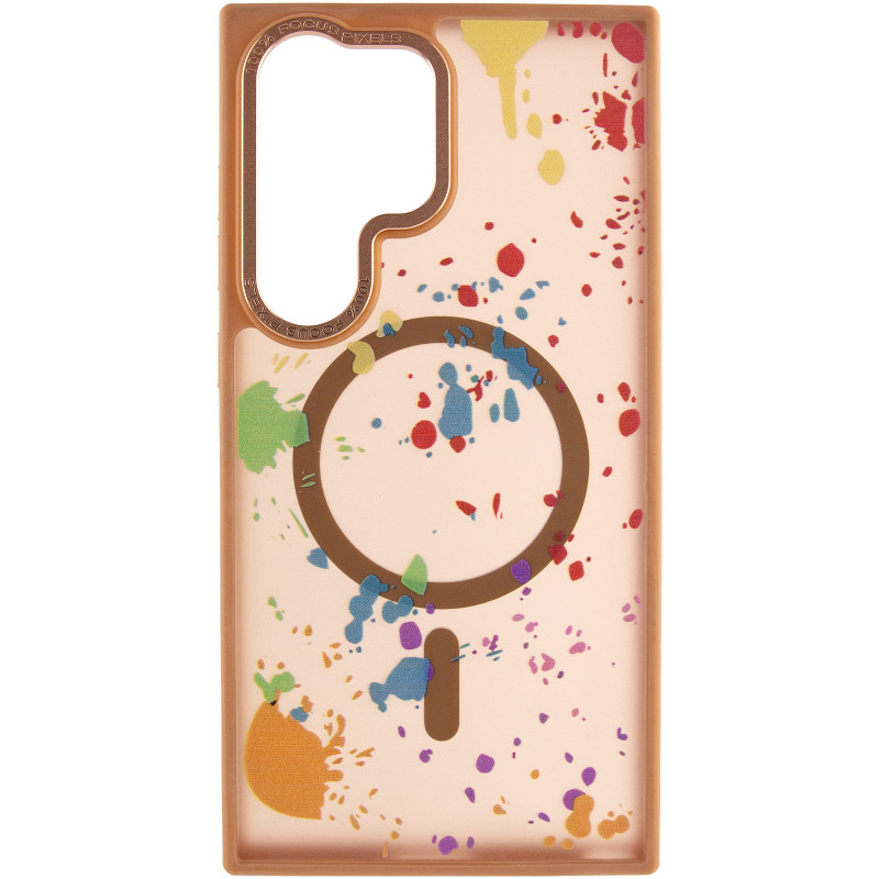 Фото Чехол TPU+PC Flush with Magnetic Safe для Samsung Galaxy S24 Ultra (Desert gold) на vchehle.ua