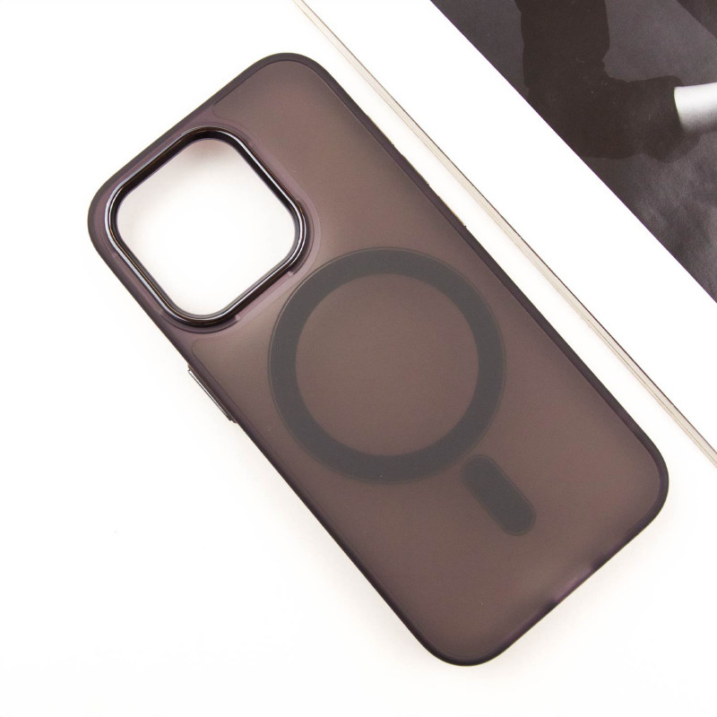 Фото Чохол TPU+PC Lily with Magnetic safe на Apple iPhone 15 Pro Max (6.7") (Dark Purple) на vchehle.ua