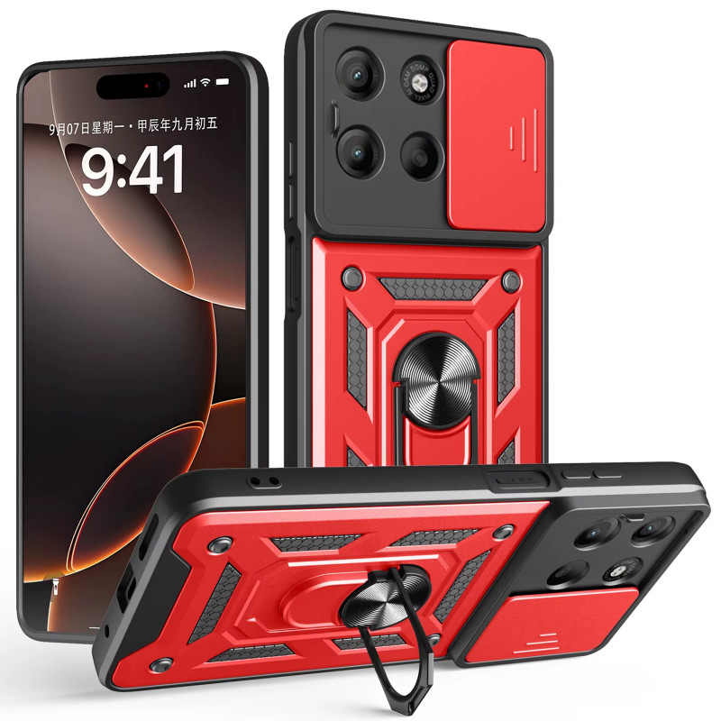 Фото Ударопрочный чехол Ummi Camshield Serge Ring для Motorola Moto G15 4G (Красный / Red) на vchehle.ua
