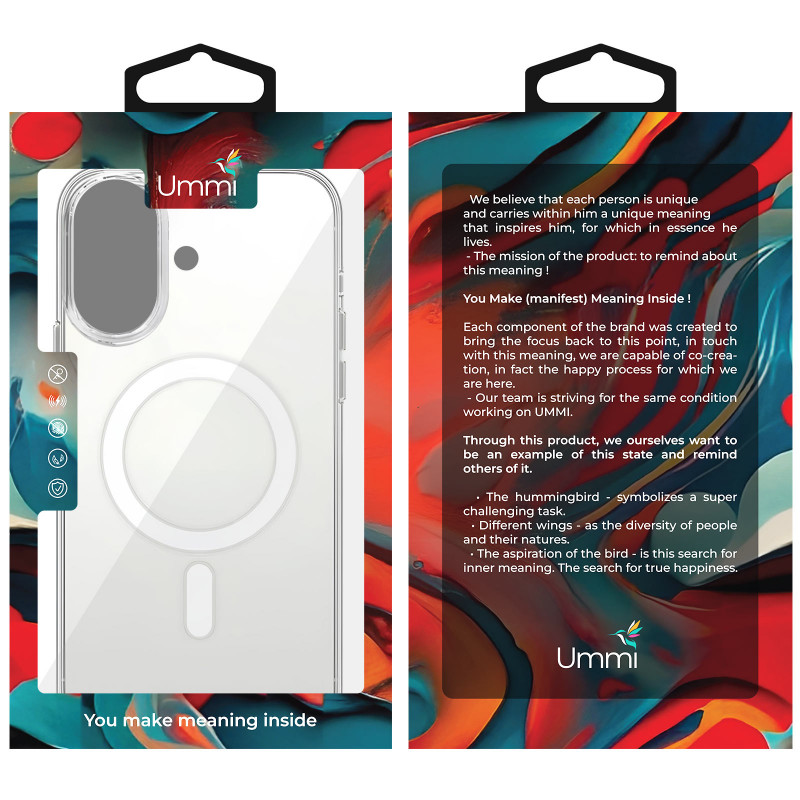 Фото Чехол Ummi transparent with Magnetic Safe для Apple iPhone 16 Plus (6.7") (Clear) на vchehle.ua
