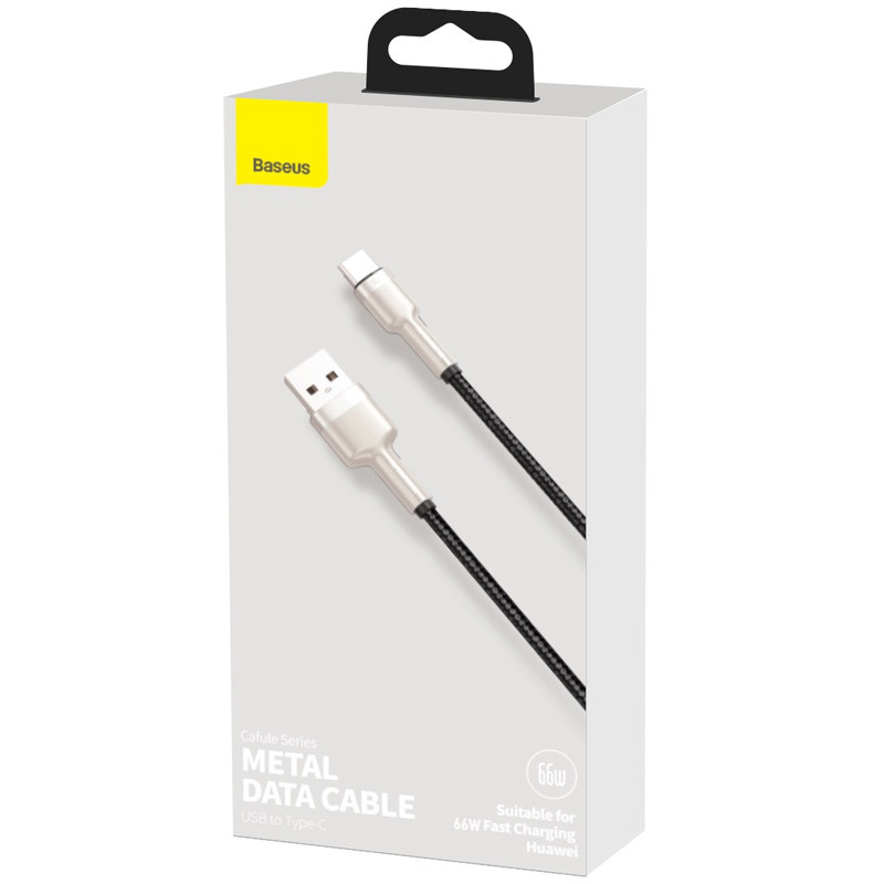 Замовити Дата кабель Baseus Cafule Metal USB to Type-C 66W (1m) (CAKF00010) (Black) на vchehle.ua