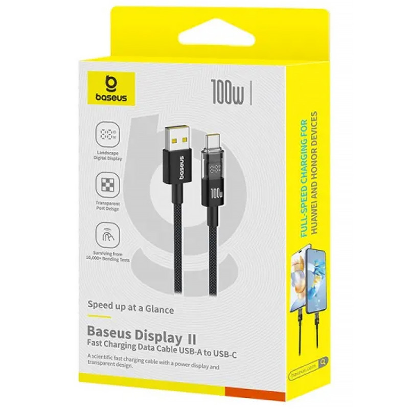 Фото Дата кабель Baseus Display 2 USB to Type-C 100W (2m) (P10382701) (Cosmic Black) на vchehle.ua