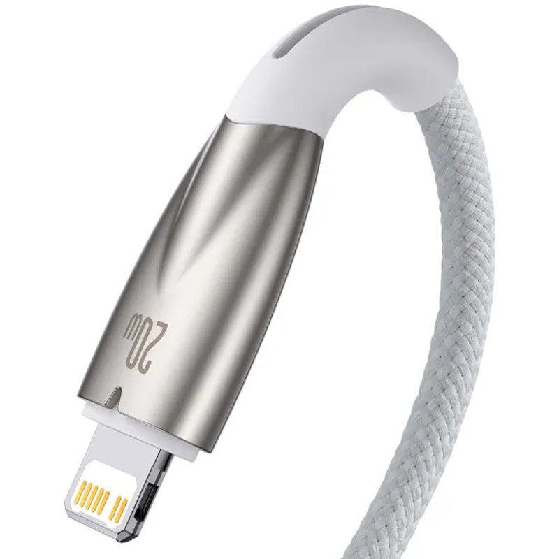 Фото Дата кабель Baseus Glimmer Series Fast Charging Data Cable Type-C to Lightning 20W 1m (CADH000001) (White) в магазине vchehle.ua