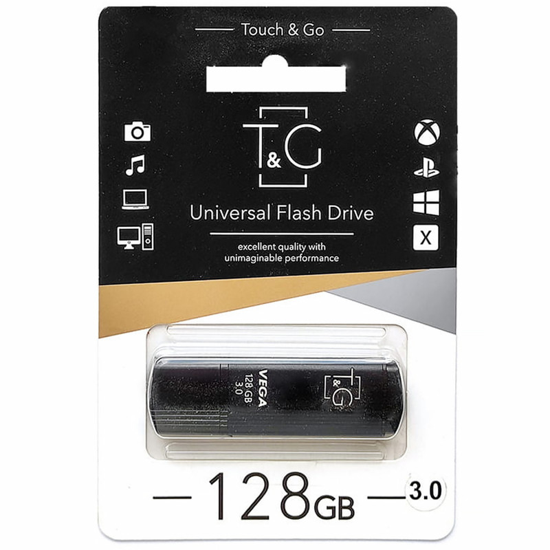 Фото Флеш-накопичувач T&G 121 Vega Series USB 3.0 - 128GB (Чорний) на vchehle.ua