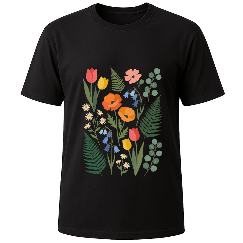 Футболка черная Bloom сollection