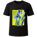 Футболка черная Blue flowers (XS)