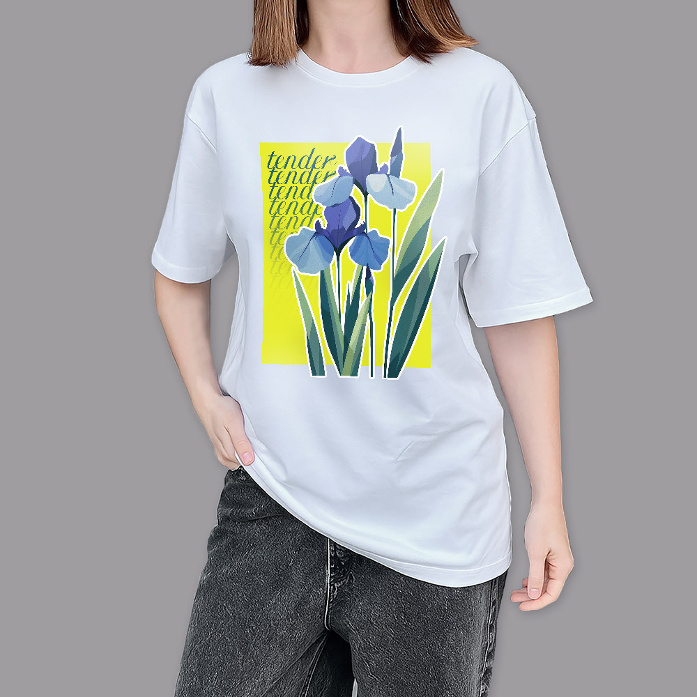 Фото Футболка белая Blue flowers в магазине vchehle.ua