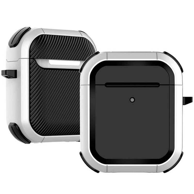 Футляр протиударний Black Ed. для навушників Airpods 1/2 (White)