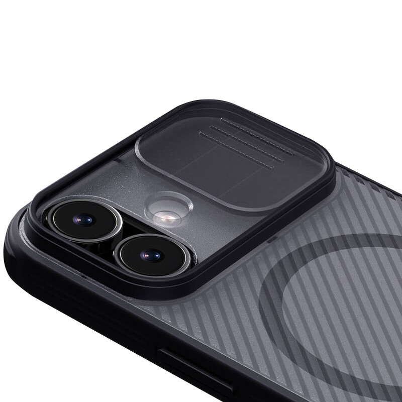 Карбонова накладка Nillkin CamShield Pro Magnetic на Apple iPhone 17 (6.3") (Transparent black) в магазині vchehle.ua