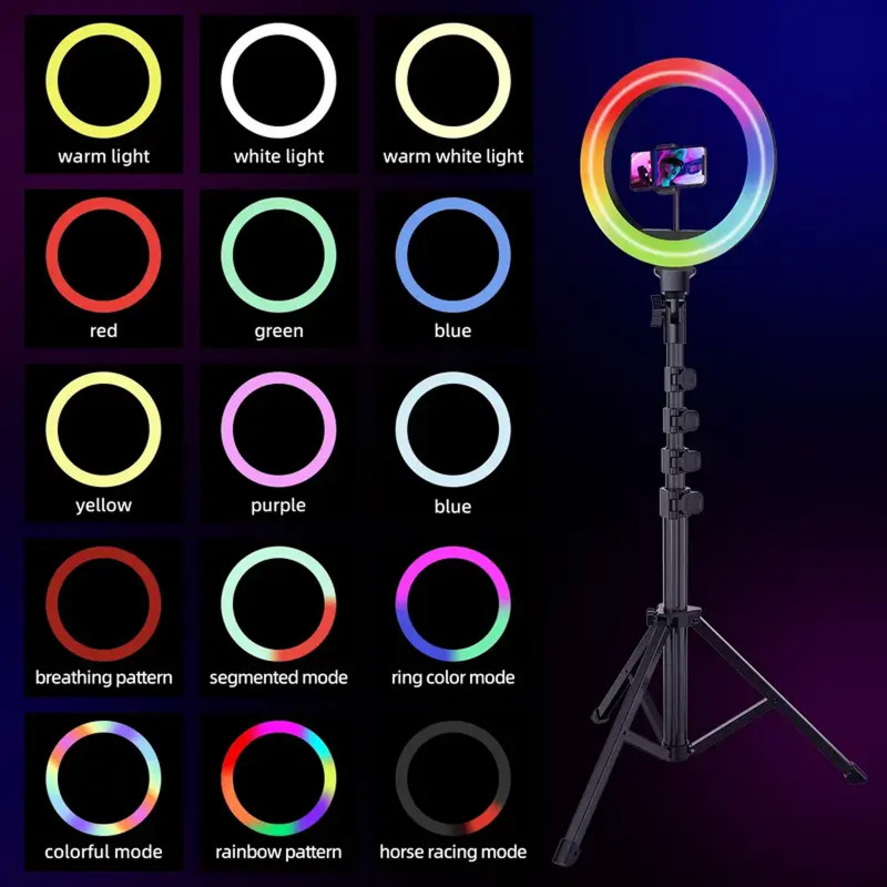 Фото Кільцева світлодіодна LED лампа RGB з триподом Proove Halo (12inch) 10W (Black) в маназині vchehle.ua