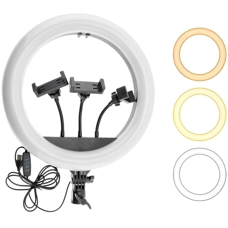 Фото Кольцевая светодиодная LED лампа XD360 14" (Black) в магазине vchehle.ua