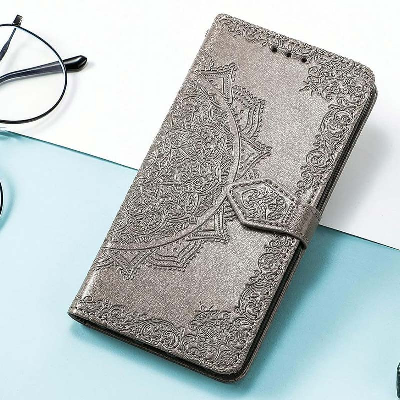 Замовити Шкіряний чохол-книжка Art Case з візитницею на Xiaomi Redmi 13 4G / Poco M6 4G (Сірий) на vchehle.ua