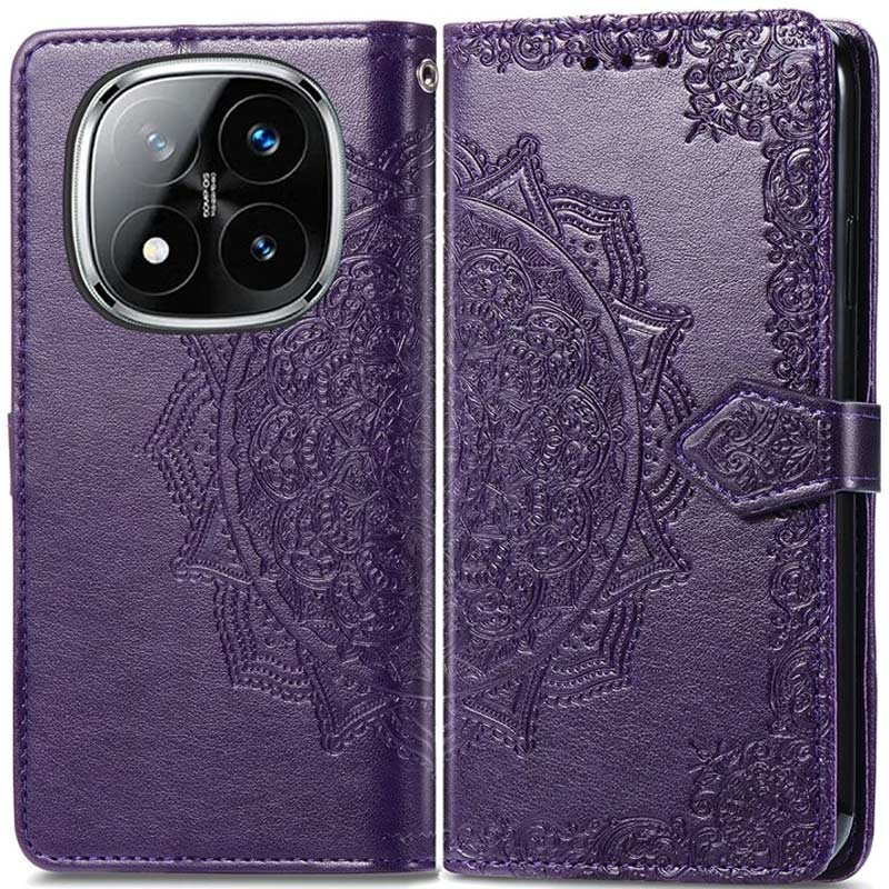 Фото Кожаный чехол-книжка Art Case с визитницей для Xiaomi Redmi Note 14 Pro+ 5G (Фиолетовый) на vchehle.ua