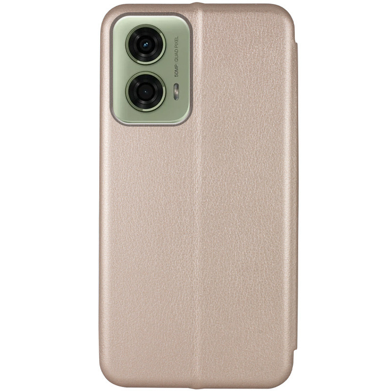 Фото Кожаный чехол-книжка Classy для Motorola Moto G24 / G04 / E14 (Золотой) на vchehle.ua