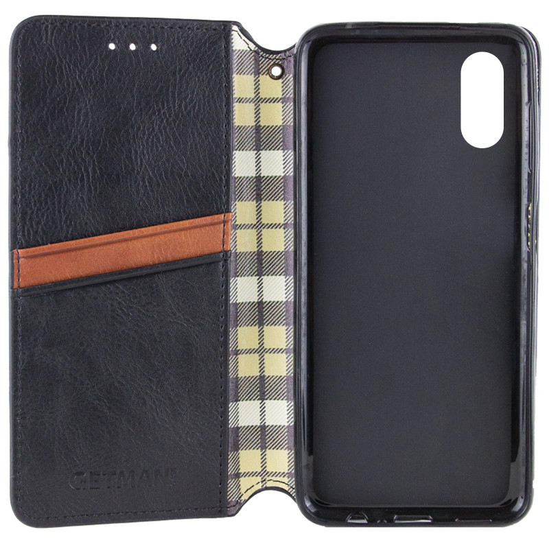Фото Кожаный чехол-книжка GETMAN Cubic (PU) для Apple iPhone XR (6.1") (Черный) в магазине vchehle.ua
