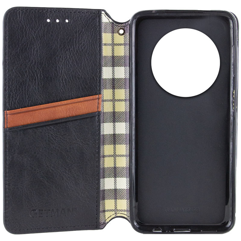 Фото Шкіряний чохол-книжка GETMAN Cubic (PU) на Xiaomi Redmi 14C / Poco C75 (Чорний) на vchehle.ua